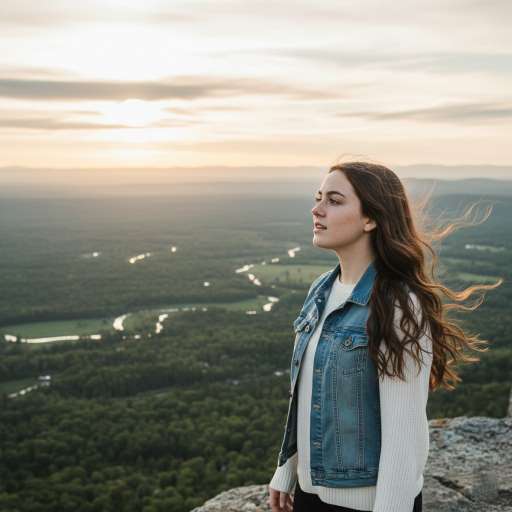 Purpose is the compass that guides your path: Mara stands at the edge of a high cliff