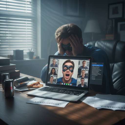 A frozen Zoom meeting displayed on a laptop screen