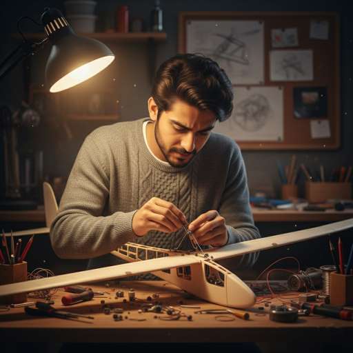 Innovation begins the moment curiosity refuses to stay silent: Arin is bent over a half-built glider