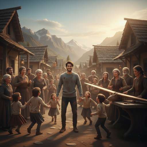 Children running around Arin