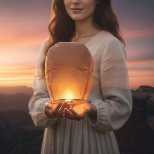 Detachment is the art of holding the world gently: the delicate lantern cradled in Mira’s open palms